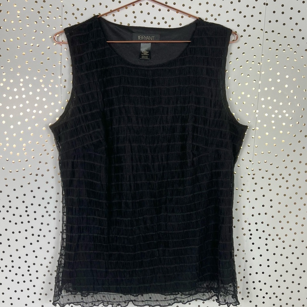 Lane Bryant Ruched Sheer Overlay Tank